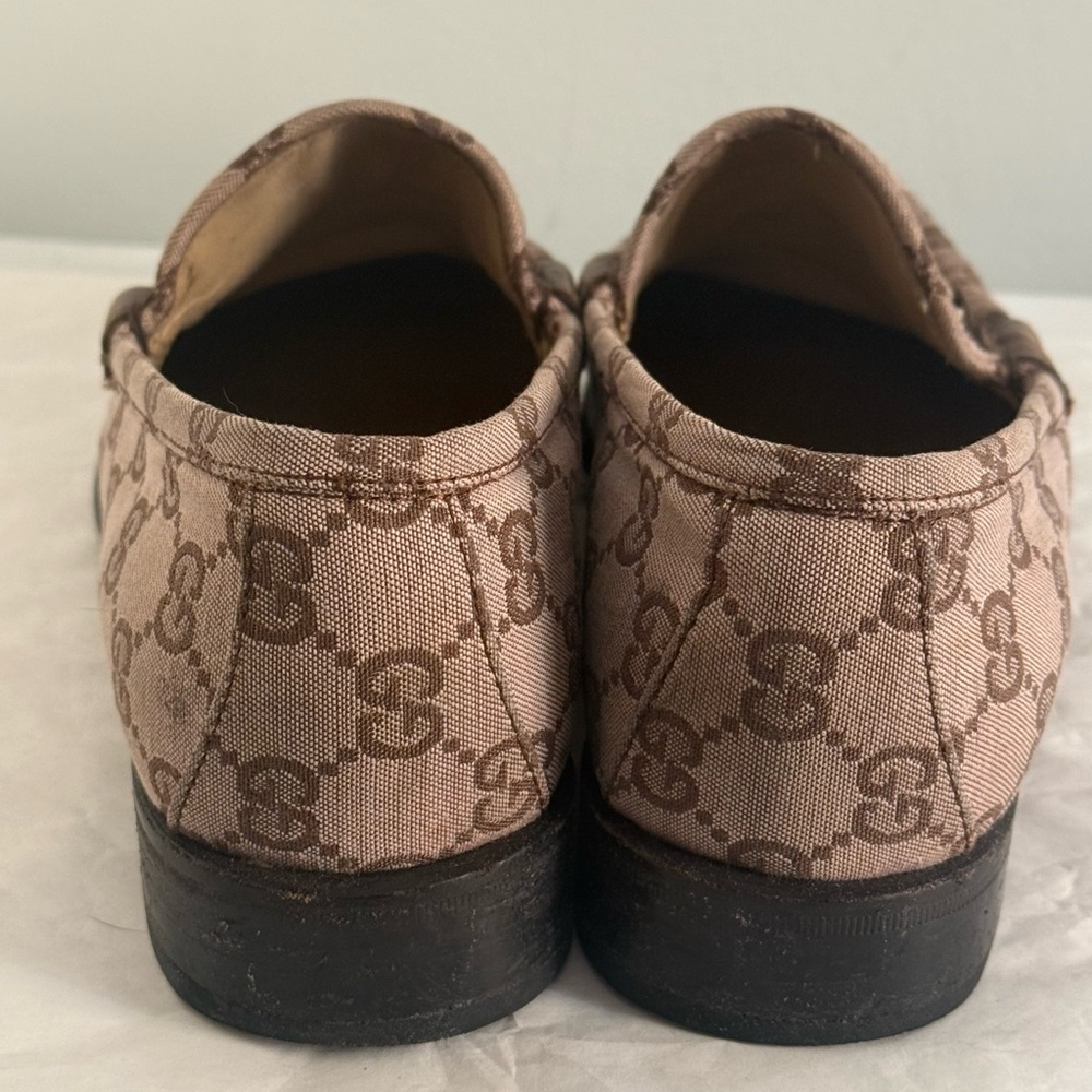 Gucci GG Supreme Monogram Canvas Horsebit Jordaan Brixton Loafers Brown 1953 7.5 - Picture 7 of 14
